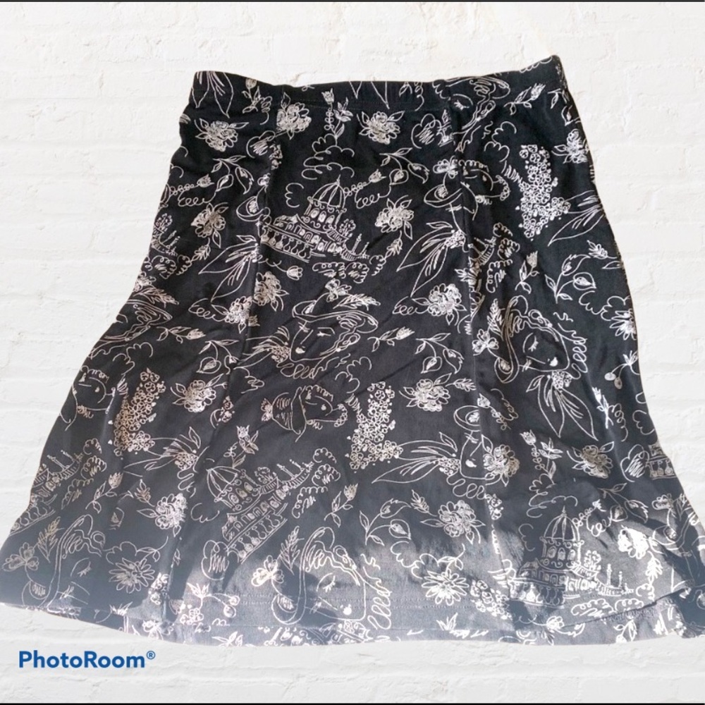 Vintage Travel Print Skirt